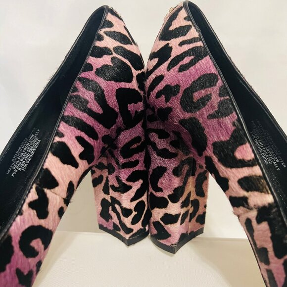 Guess Abagail Y2 Dark Purple/Black Real Calf Fur Animal Print Hide-Leather-Sz. 9 - Picture 3 of 16